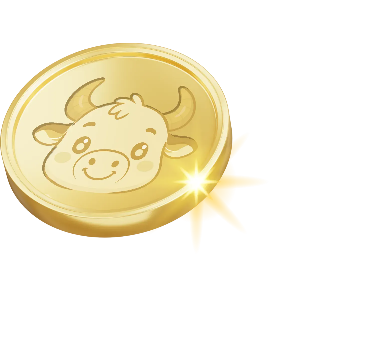 A shiny moonbull coin