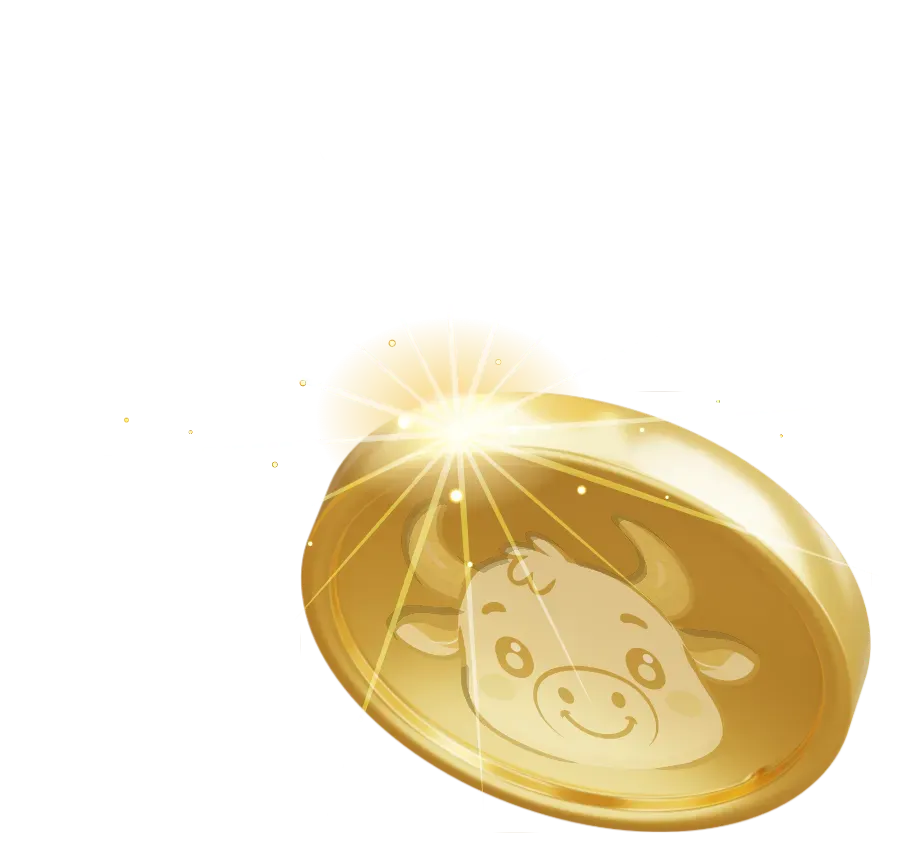 A shiny moonbull coin